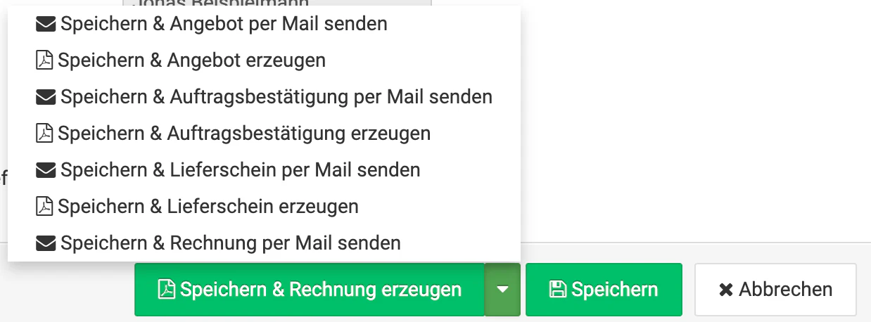 Billbee Angebot: Angebot erzeugen