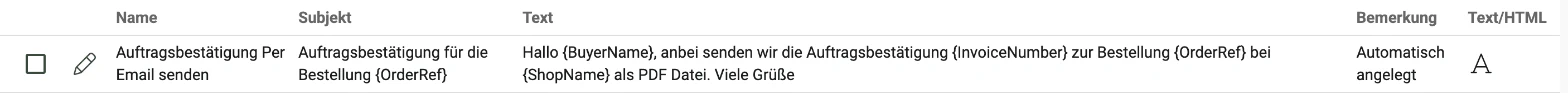 Billbee Angebot: Vorlage der Auftragsbestätigung prüfen