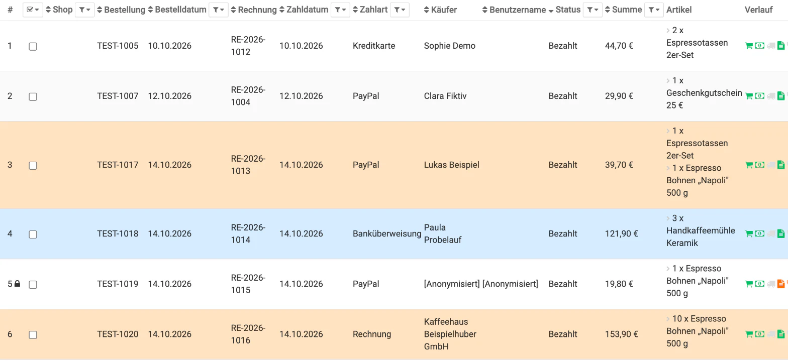 Billbee Anonymisierung aufheben: So sieht eine anonymisierte Bestellung aus