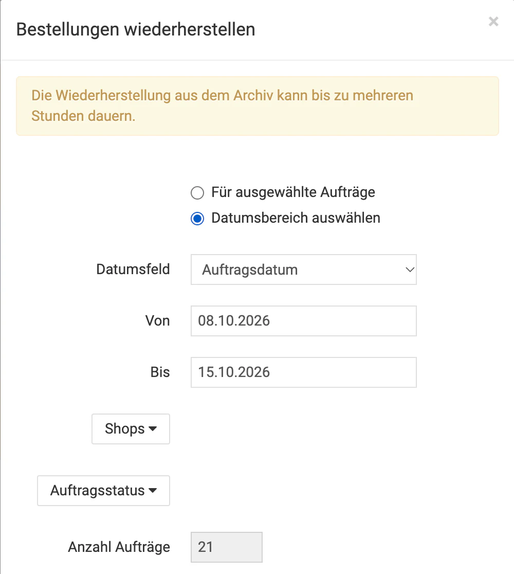 Billbee Anonymisierung aufheben: Viele Bestellungen auf einmal