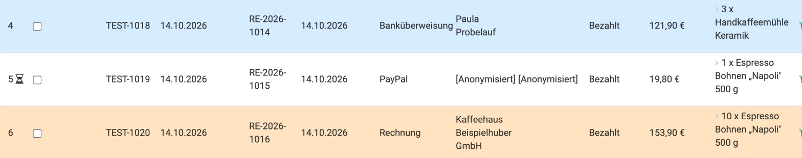 Billbee Anonymisierung aufheben: Sanduhr: Wiederherstellung läuft