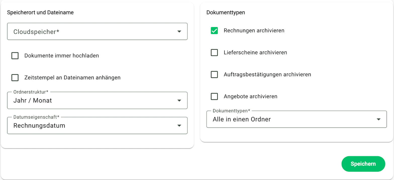 Billbee Belege herunterladen: Rechnungsarchiv einrichten
