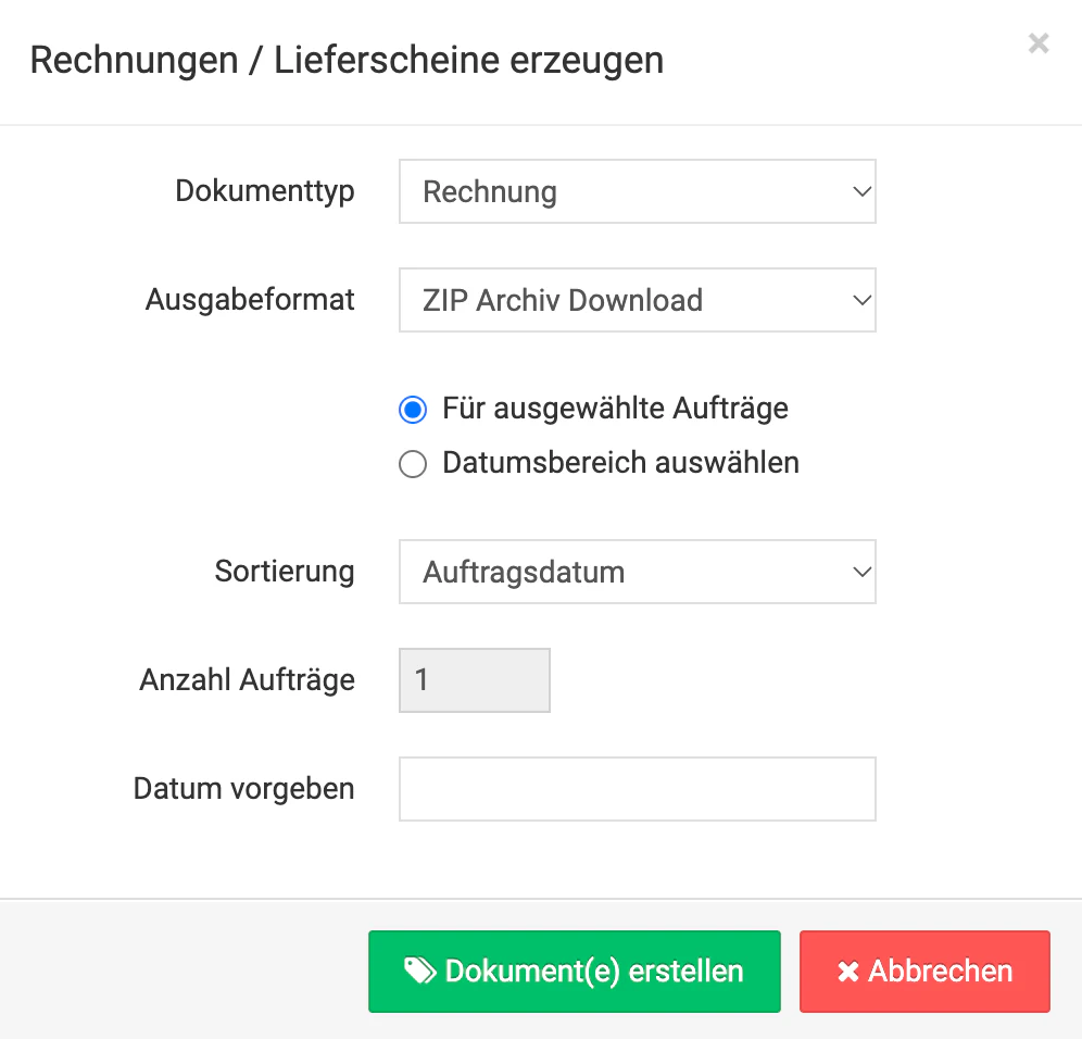 Billbee E-Rechnung: Rechnung erzeugen – einzeln oder als ZIP