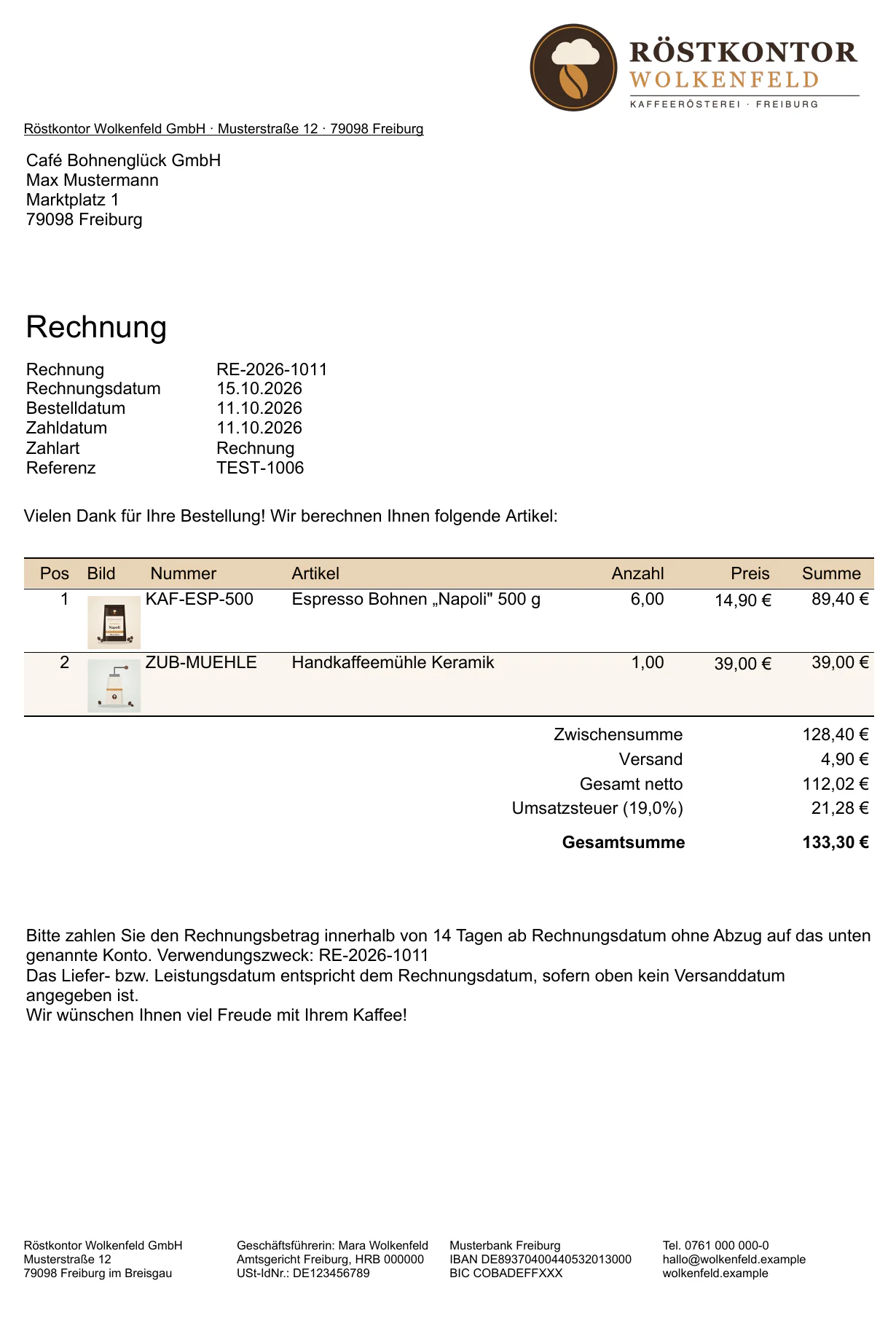 E-Rechnung aus Billbee: PDF mit eingebetteter XML-Datei