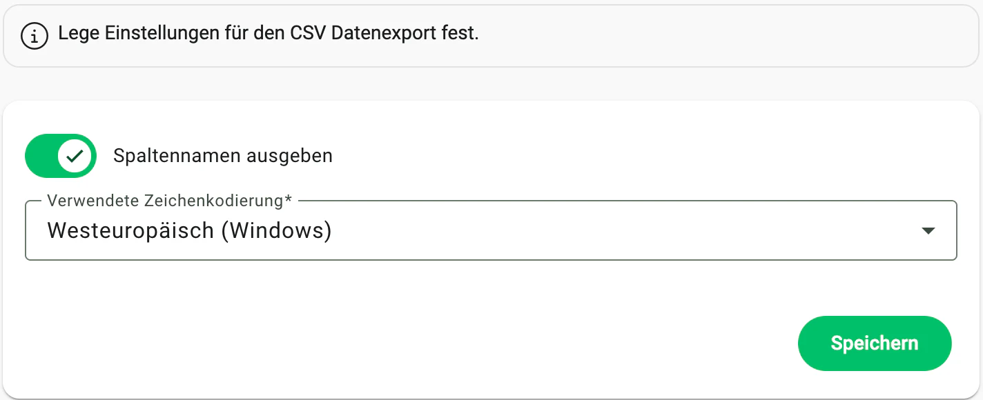 Billbee Export: CSV-Export einmal einstellen