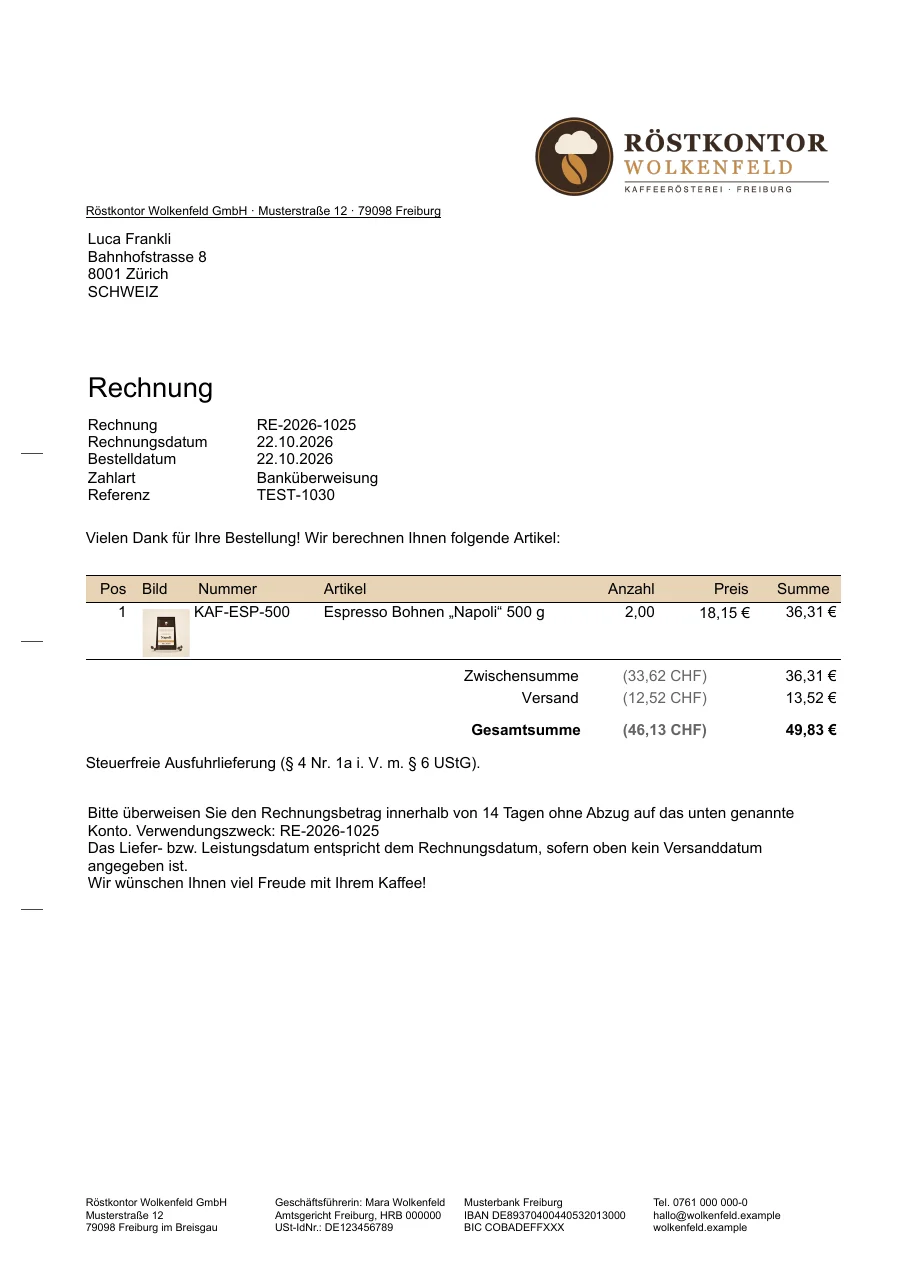 Billbee Fremdwährung: So sieht das aus