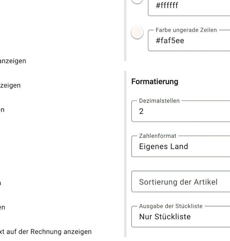 Billbee Netto Brutto Rechnung: Layout → Detailbereich → „Preise in Netto anzeigen"