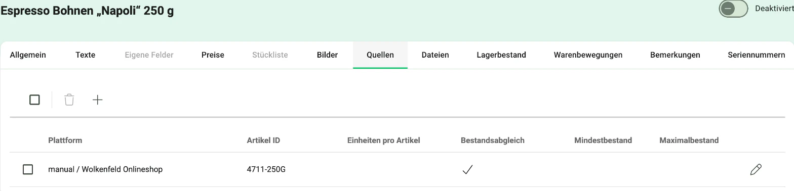Billbee Varianten: Bestand je Variante abgleichen