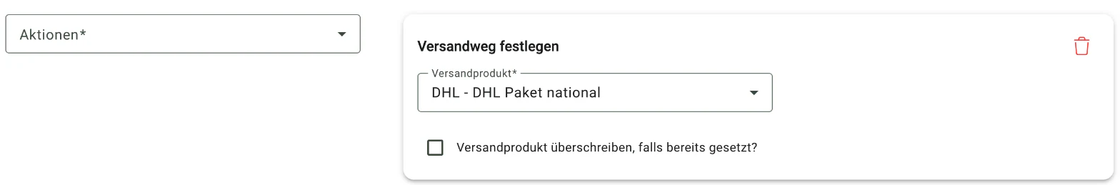 Billbee Versandart automatisch: Vorhandenes Versandprodukt überschreiben?