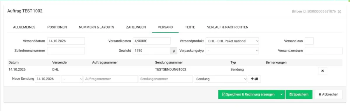 Billbee Versandstation: Label später wiederfinden